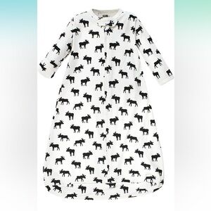 Hudson Baby Black and White Moose Sleep Sack GUC 18-24 months
